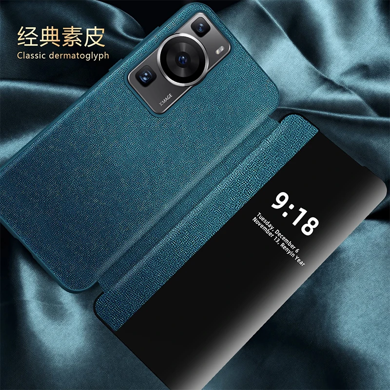 Leather Window View Flip Cover - Shockproof Wallet Case