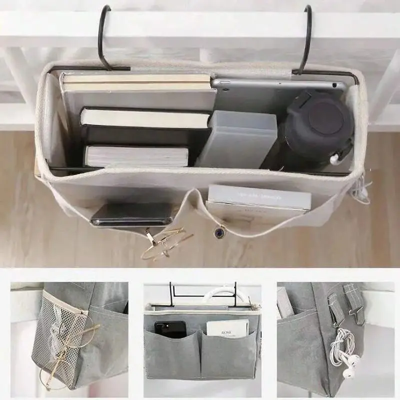 Storage Bag 1pc Portable Essential Hanging Storage Bag Dormitory Bedside Storage Basket Multifunctional Canvas Basket