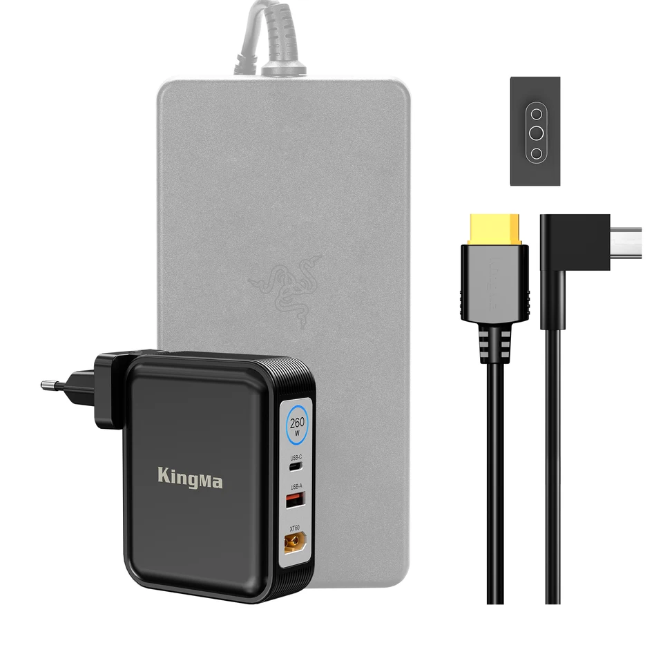 携帯用充電器 Razer Blade 14 用 260W GaN 充電器、ポータブル ゲーミング ラップ