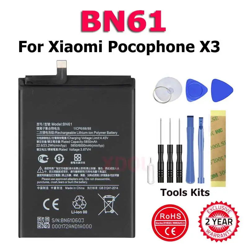 100 Original New Phone Bn61 Battery For Pocophone X3 Poco X3