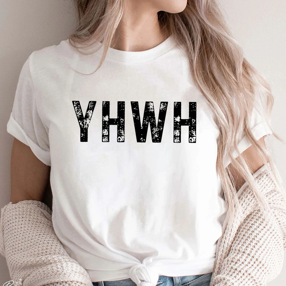 

Женская футболка YHWH с коротким рукавом, одежда для поклонения христианскому господскому христианскому, минималистичной надписи, женская одежда