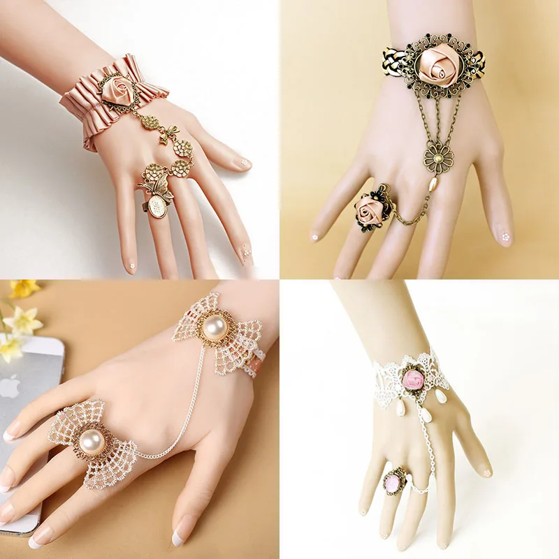 

Lolita bracelet Lace Princess retro flower bow sweet accessories bracelet ring