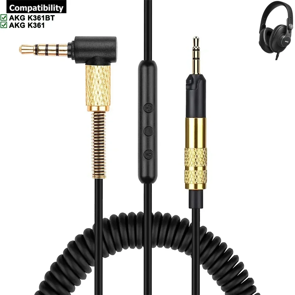 

OFC Replacement Spring Coiled 6.35mm Cable Extension Cord For AKG K361 K361BT K361-BT Headphones