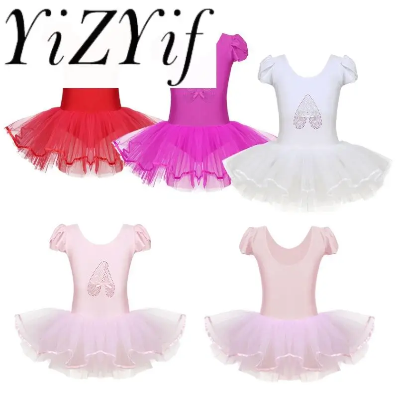 

Балетное платье для девушек 2-10 лет, гимнастика, женская обувь с принтом, сетчатая пачка, танцевальный костюм для выступления на сцене, танцевальная одежда