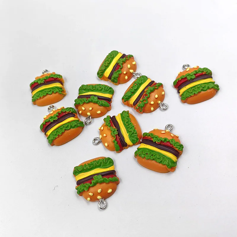 Cute Hamburger Biscuits Charms for Jewelry Making Diy Earring Bracelet Food  Pendant Accessories Findings Bulk Wholesale - AliExpress