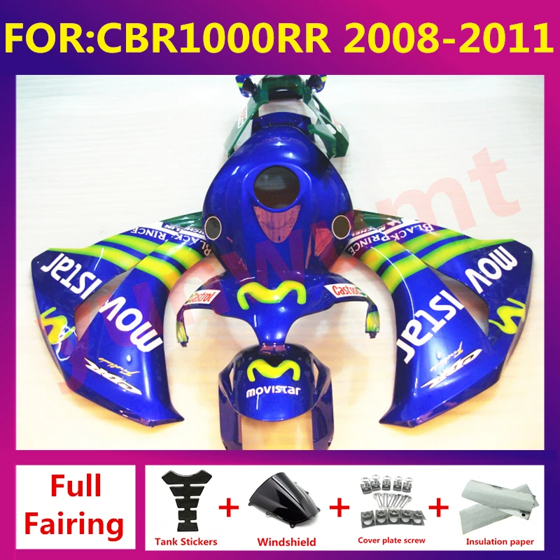 

For CBR1000RR CBR 1000RR CBR1000 RR 2008 2009 2010 2011 Motorcycle full Fairing Kit fit Bodywork fairings kits zxmt blue yellow