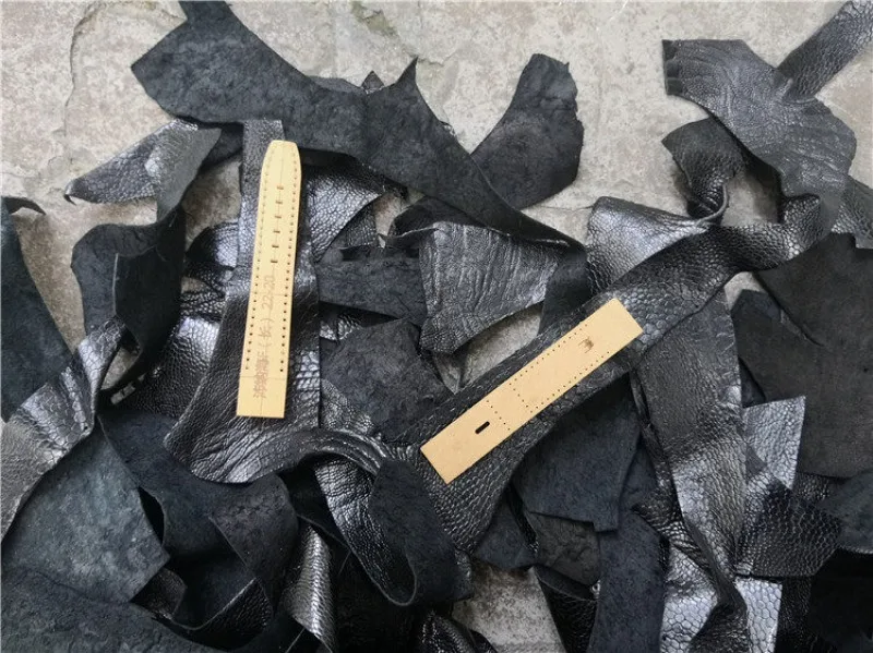 A급 타조 발가락 가죽, 발가락 가죽 조각 DIY 수제 타조 가죽 스트랩 키체인 코너 가죽