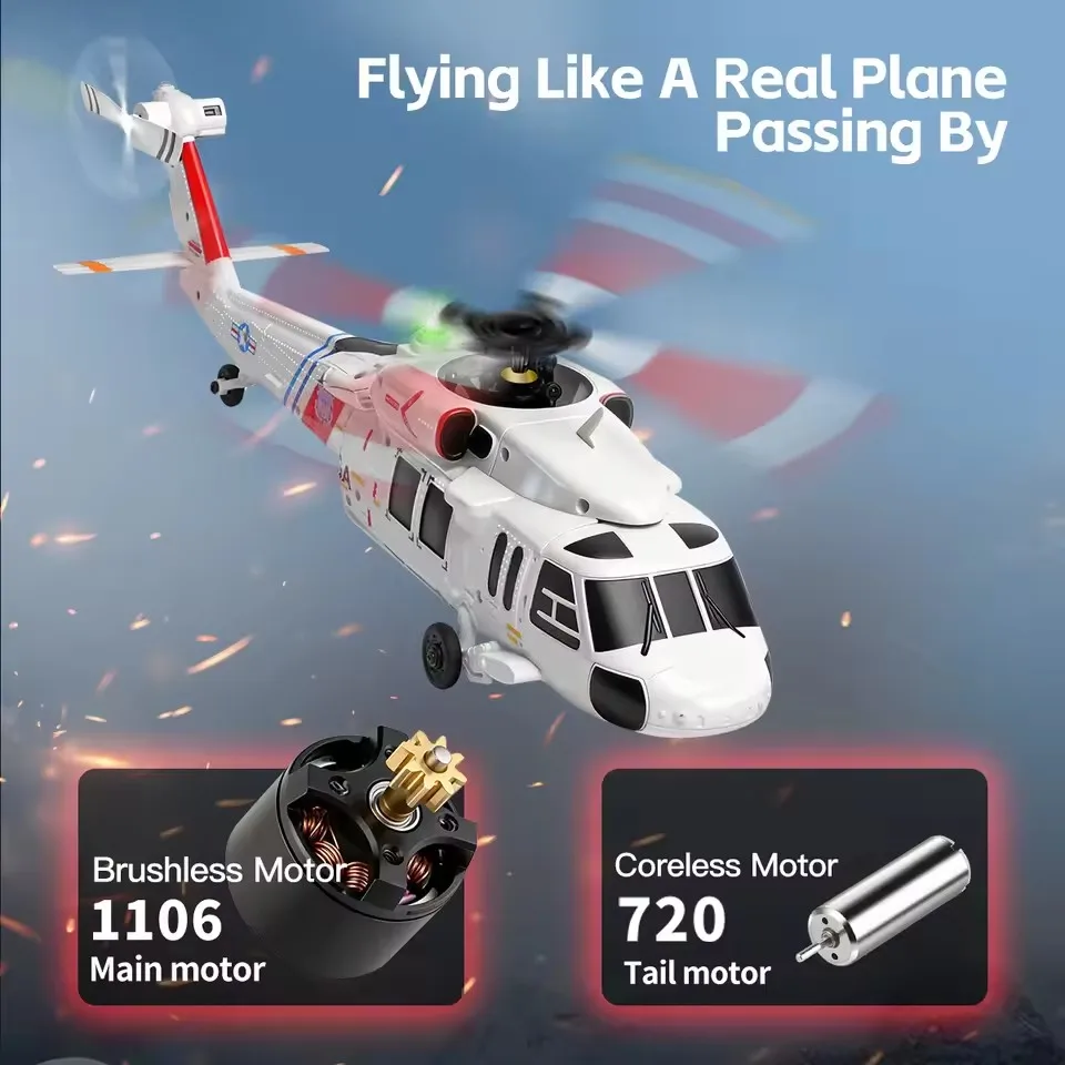 WLtoys K270 블랙호크 UH-60L 옵티컬 플로우 에디션 브러시리스 4륜구동 무선 조종 에일러론리스 헬리콥터 운송 모델