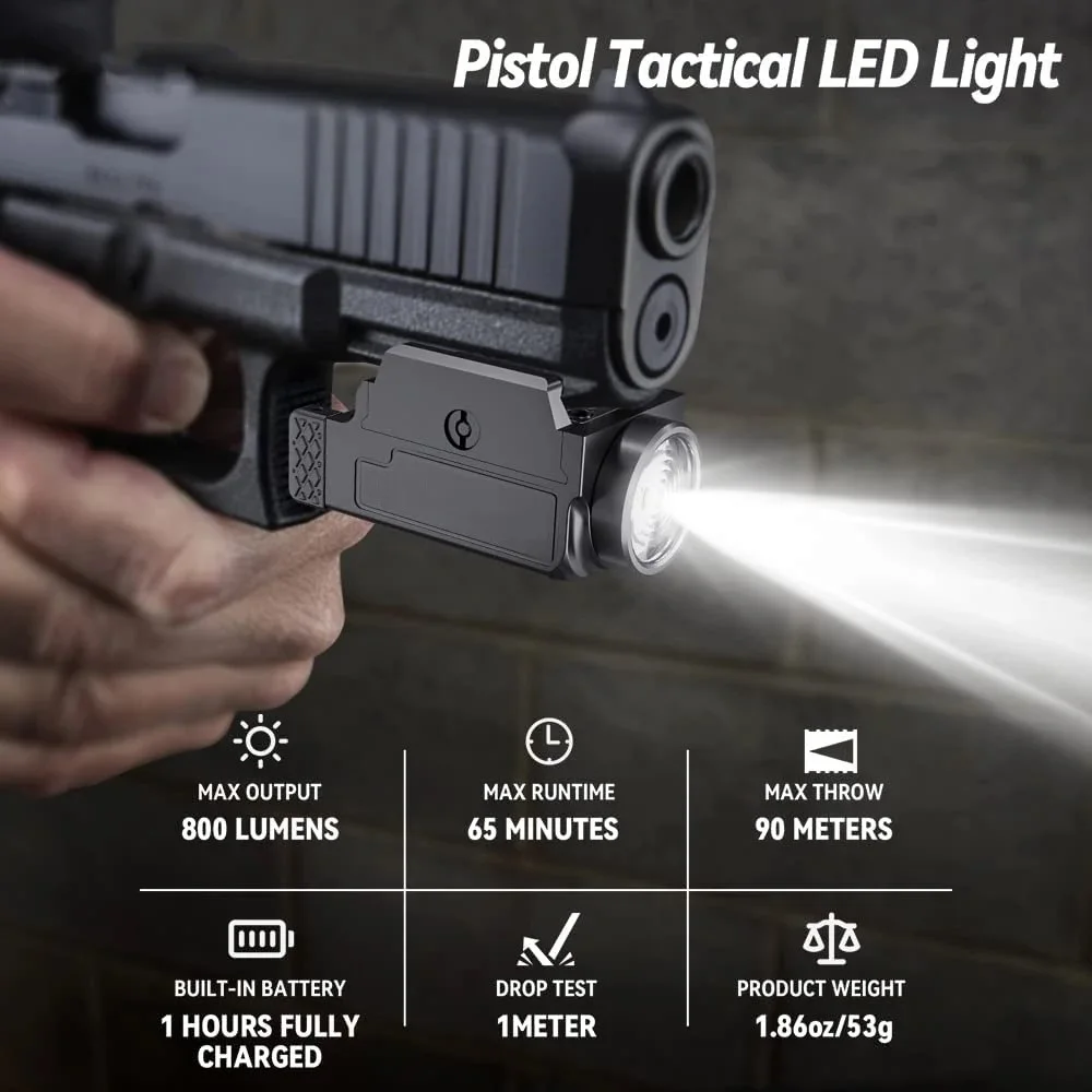 Compact Tactical Flashlight for Hunting with Quick Release