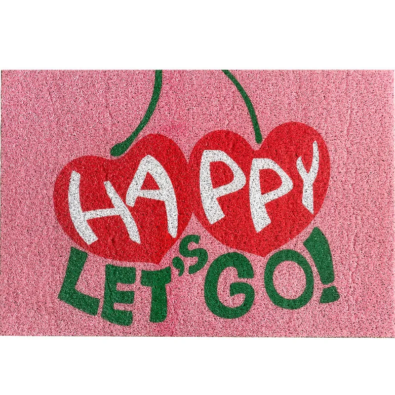 

The Girl Heart Fruit Small Cherry Silk Circle Mat, Household Porch, Slip-Proof, Durable, Good Cleaning, Can Be Cut Carpet