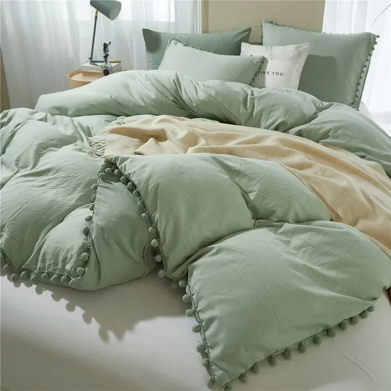 Soft Washed Duvet Cover 3 Pieces Bedding Set 1