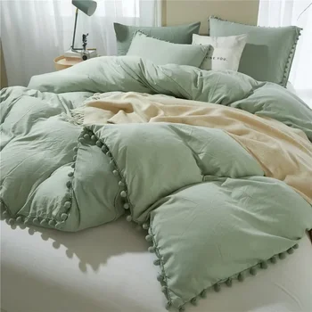 Soft Washed Duvet Cover 3 Pieces Bedding Set 1