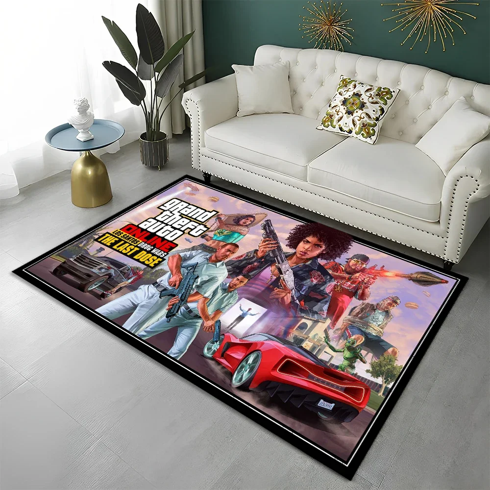 GTA ラグマット 子供のための滑り止めフロアマット,gta 3Dゲーム,家庭用および