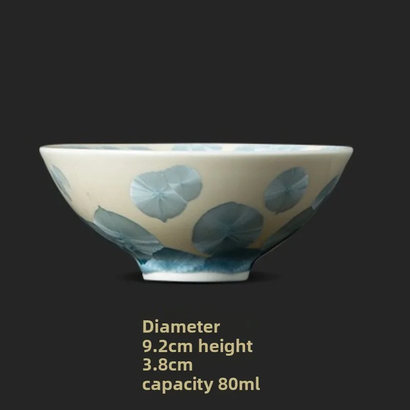 Crystal glaze crystal flower master cup tea cup kiln transformed bamboo hat cup personal special gift box set