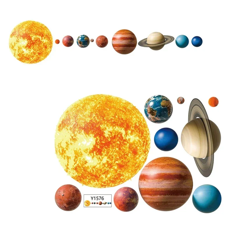 Solar System Planet Personality Wall Stickers Home Living Room Bedroom Background Decorative Wall Stickers 3d wall stickers