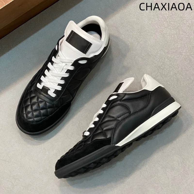 

Luxury Brand sneaker Round Toe Lace-Up Casual Man Shoes Leather Plaid sneaker Casual Walking Hiking Comfortable Shoes for Women