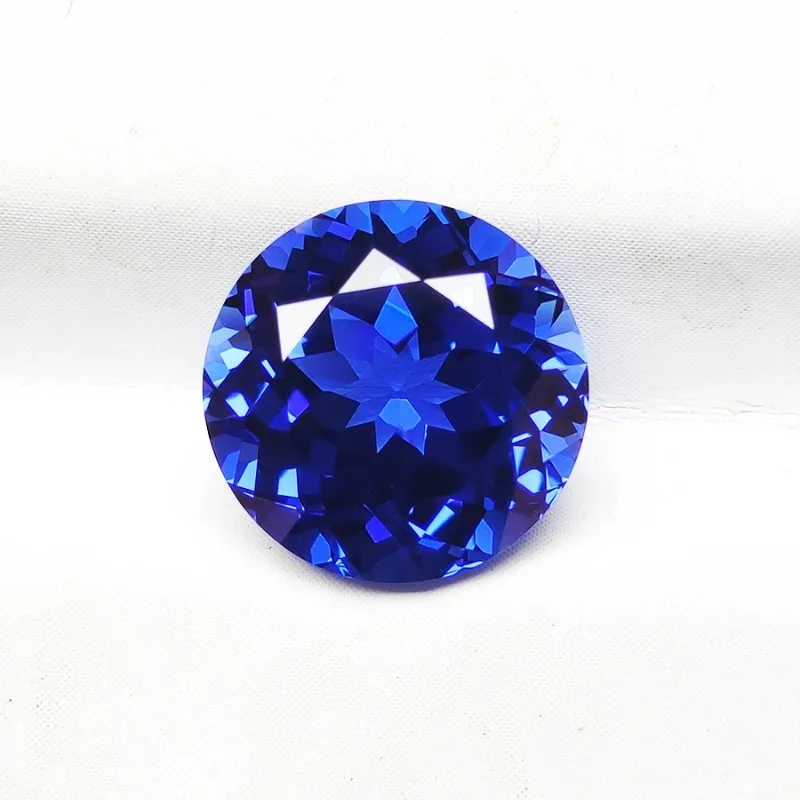 

Lab Grown Sapphire Royal Blue Color Round Shape Charm Gemstones for Diy Jewelry Making Material Selectable AGL Certificate