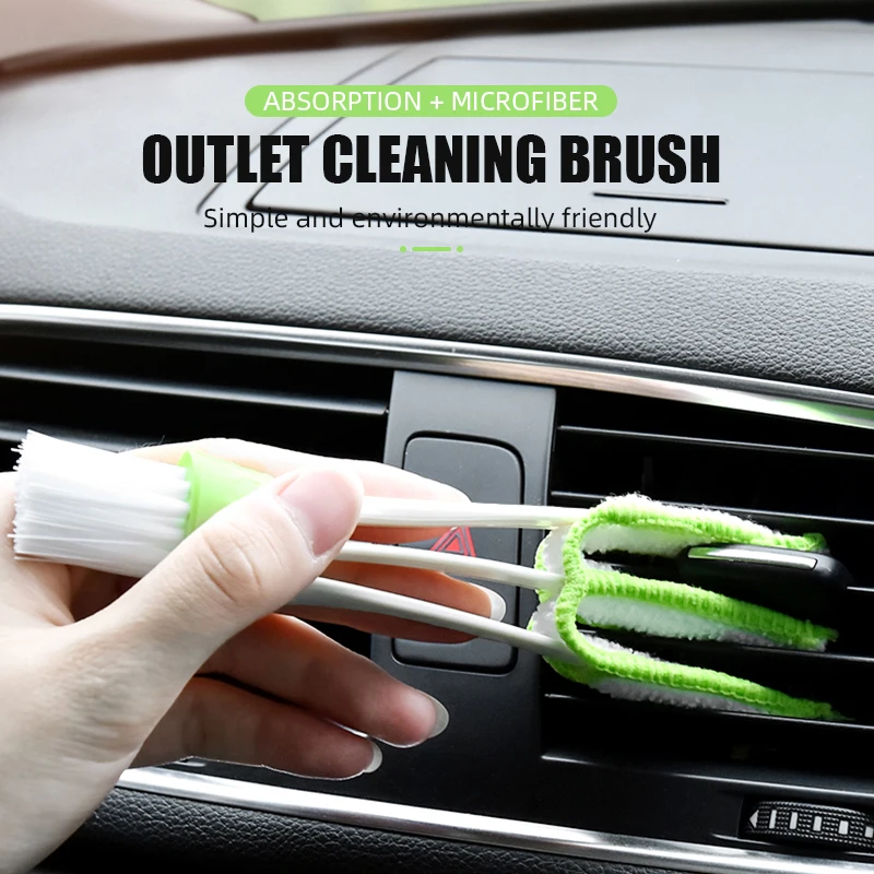 Car Cleaning Brush Double Ended Car Air Conditioner Vent Slit Brush