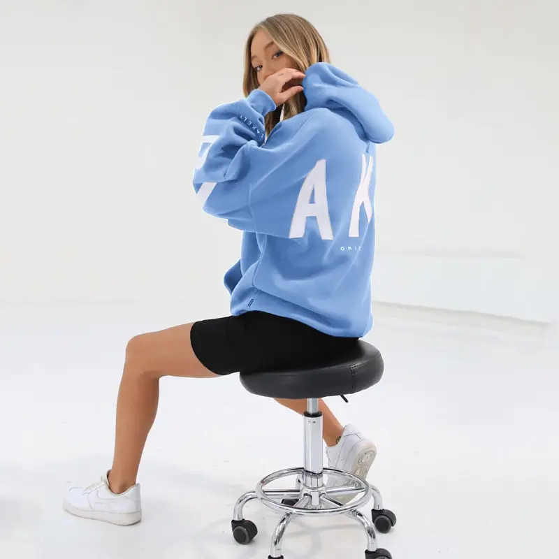 Y2k Letter Printed Loose Hoodies Women Long Sleeve Fashion Casual Streetwear Woman Sweatshirt Autumn Winter Lady Pullover 2024