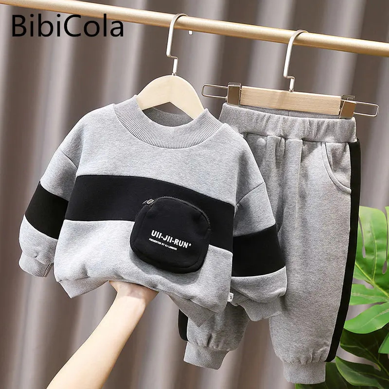 

Boys Tracksuit 2022 Autumn Children Clothing Sets eece sweatshirt + Pants 2 Pcs Sport Suit Boy Clothes Set Costumes For 1-6 Y
