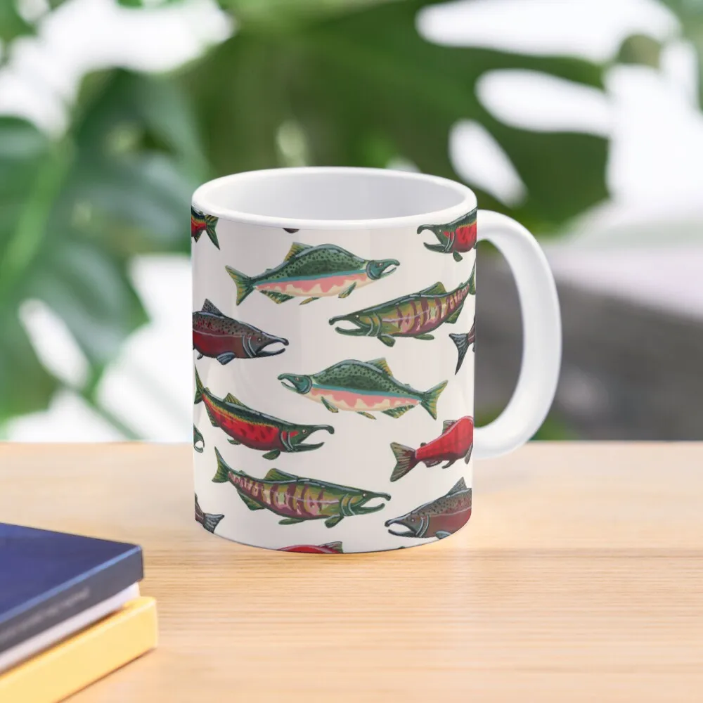 

Pacific Salmon Pattern Coffee Mug Thermal Cups For Cafe Mug