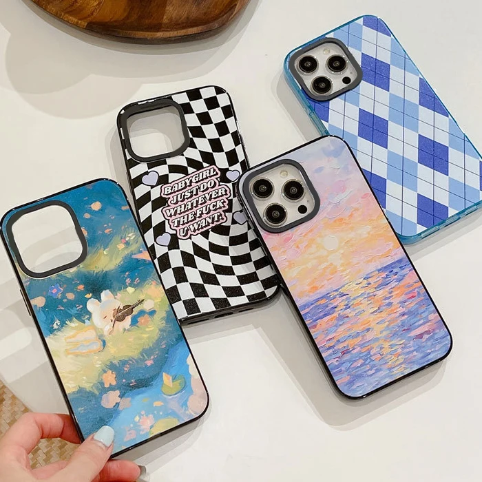 

2.0 Version Acrylic Upgrade Border Sunset Phone Case Cover for IPhone 11 12 13 14 15 Pro Max Case for IPhone 15 Pro Max