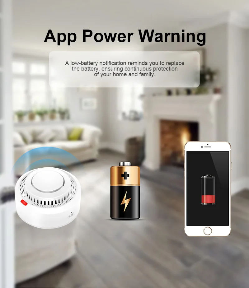 Tuya Zigbee3.0 WiFi Smoke Detector Sensor 80DB Fire Alarm Progressive Sound Smart Home Security Product Use With Zigbee Gateway