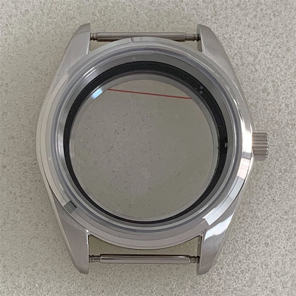 

2023 New 38mm Stainless Steel Watch Case Transparent Bottom Sapphire Glass Case Fit for NH35 NH36 4R 7S Movement 31mm Dial