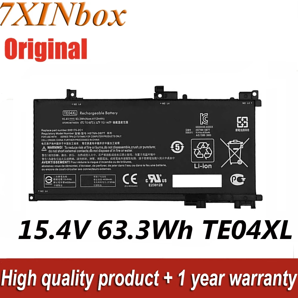 

Laptop Battery TE04XL HSTNN-DB7T 15.4V 63.3Wh For HP Omen 15-AX200 AX200NA AX235NF AX201NC Pavilion 15-BC000 BC200 BC200NB Serie