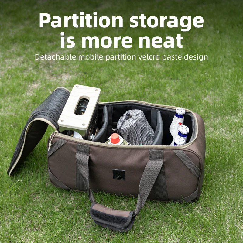 Qunature Outdoor Camping Tableware Storage Bag Camping Tableware Cookies Stove Heads Lighting Gas Tanks Component Debris Handbag