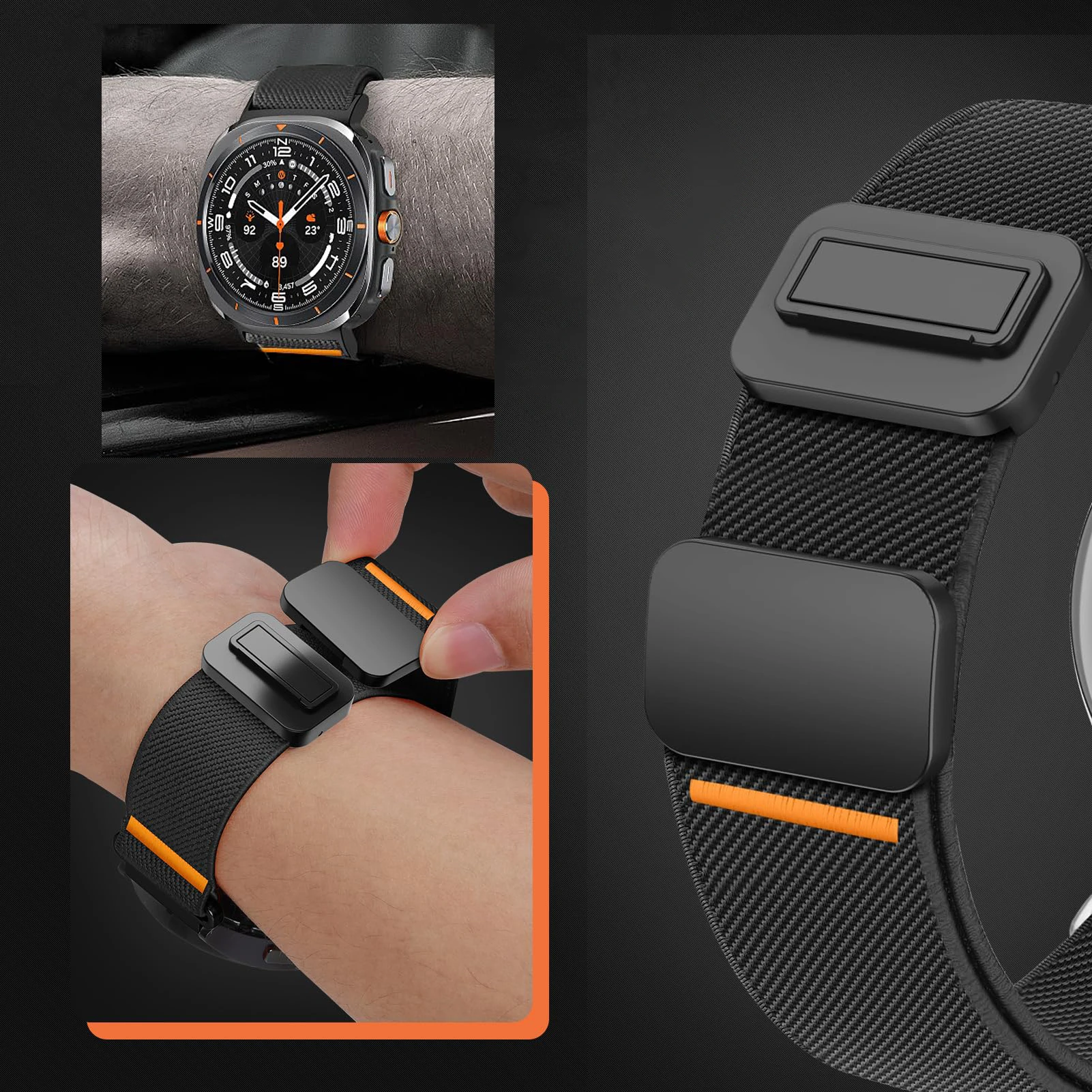 Magnetic Elastic Nylon Bracelet Strap
