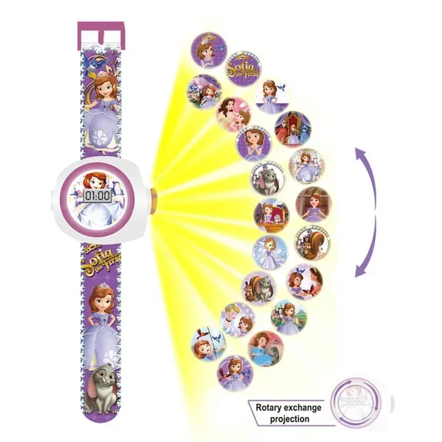 Disney Spielzeug 3D Projektion Uhr gefroren 2 Elsa Mickey Mouse Kinder Cartoon Projektion Uhr Uhr Mickey Minnie Uhr Spielzeug Geschenke