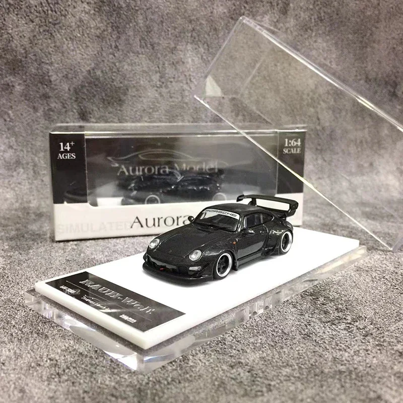 

Auroru модель автомобиля 1:64 RWB 993 сплав, полностью углеродная коллекция, черные высокие крылья