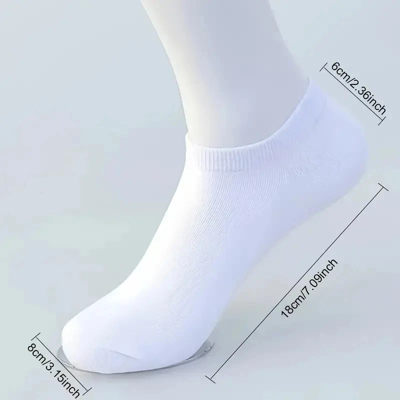 5 Pairs Men's  Boat Socks Business Sport Sweat Absorption Mature Summer Autumn Solid Color Non Pilling Versatile Low Ankle Socks