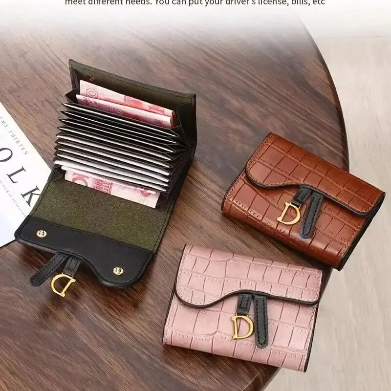 Wallet Card Holder Women Luxury Card Holder Short Wallet MiniPU Letter Wallet Multi Function Clutch Bag