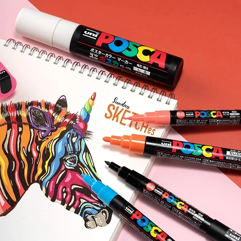 Uni Posca Acrylic Markers Set, 5/8/12/16pcs Marcadores Art Marker