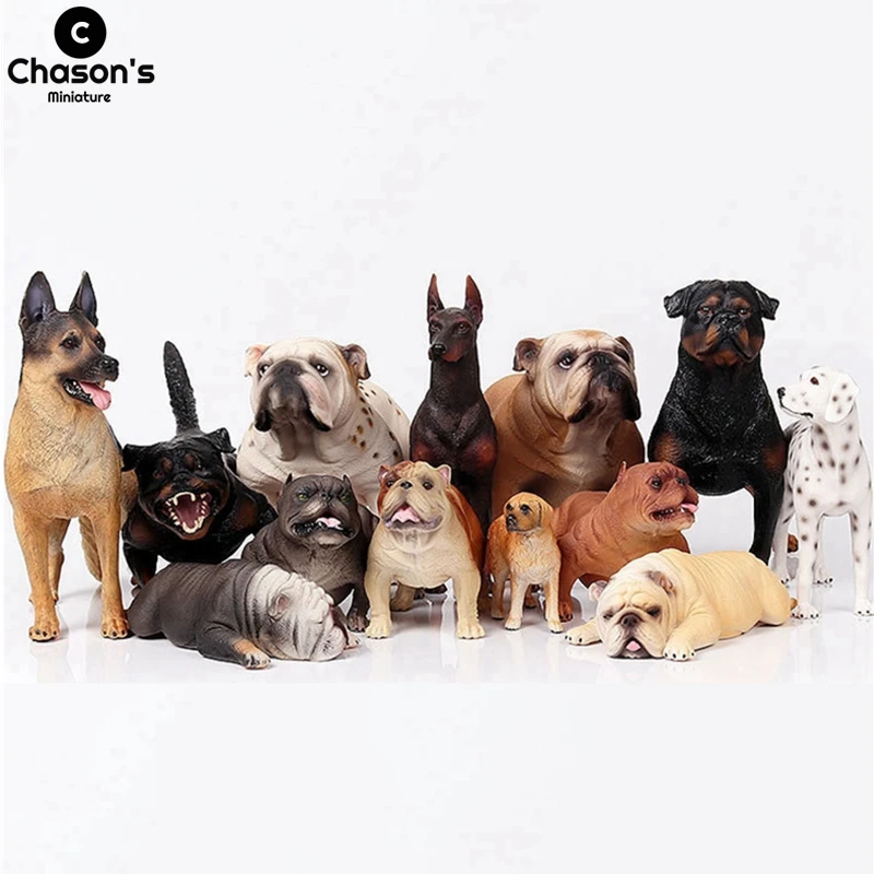 Miniature Schnauzer Dog Animal Action Figure Bulldog Francese Corgi Barboncino Golden Retriever Figurine Modello Samoyed Pet Puppy Toy