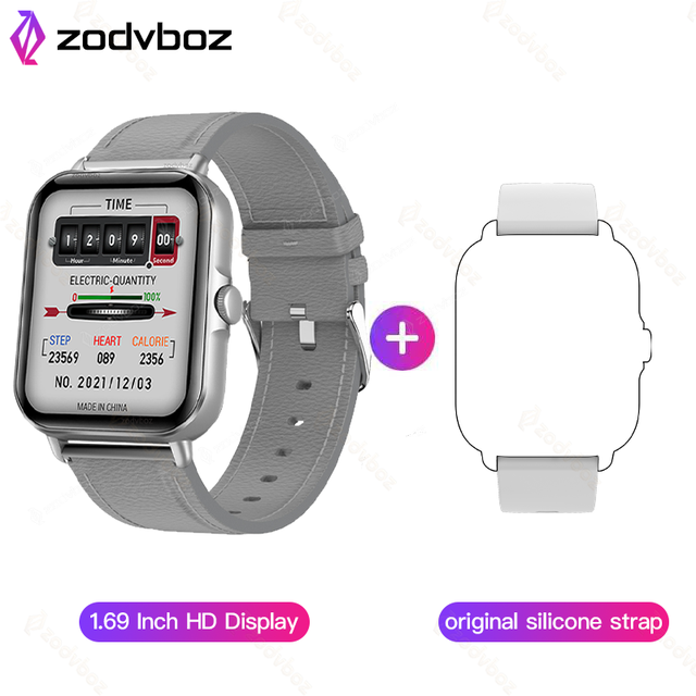 New Smart Watch Men 1.69 Inch Sreen Real-time Heart Rate Monitoring Bluetooth Call Waterproof Smartwatch For Android IOS