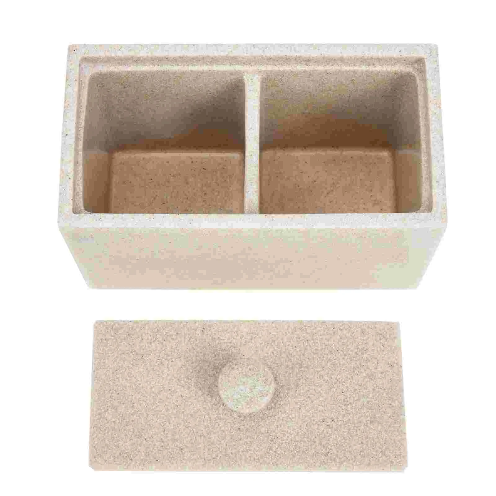 

Cotton Storage Box Swabs Makeup Organizer Holder Round Resin Dispenser