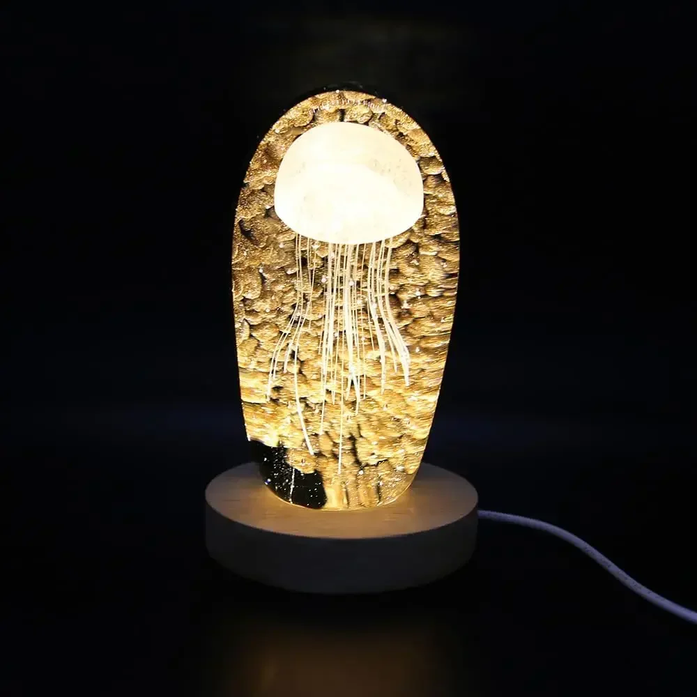 5-8cm Solid Wood LED USB Lamp Holder Display Base Night Light Luminous Bottle Coasters Crystal Ball Glass Ornament Stand Decor 6