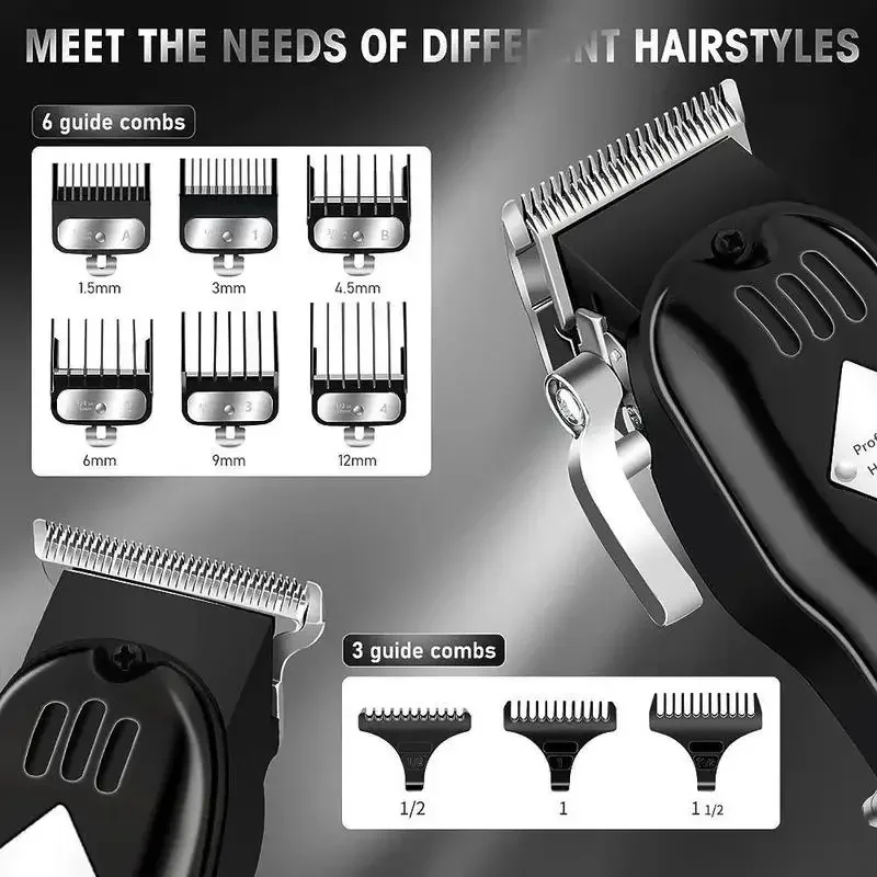 3 in 1 Electric Shaver Kit with Digital Displays, 1 Set Cordless Multi-use Hair Clipper Set with Accessories, Beard Trimmer