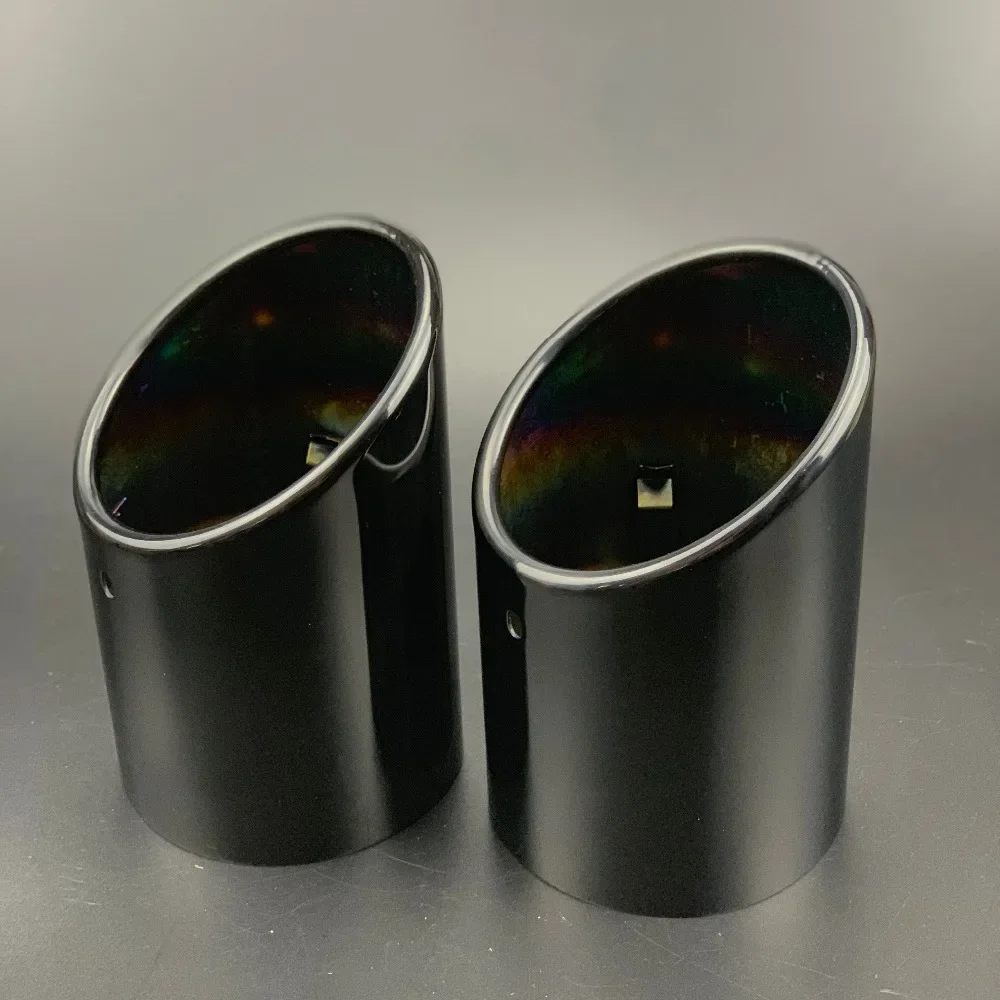 Stainless Steel Car Exhaust Straight Tail Pipe Tips cover case For Audi Q7 2007-2011 Car Accessories 1 Pair exhaust pipe tip