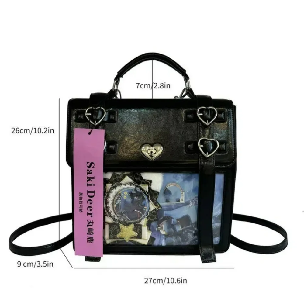 Girl Transparent Kawaii Lolita Ulzzang Ita Bag College Style JK Uniform Y2K Shoulder Bag Harajuku Cartoon Crossbody Bag 5