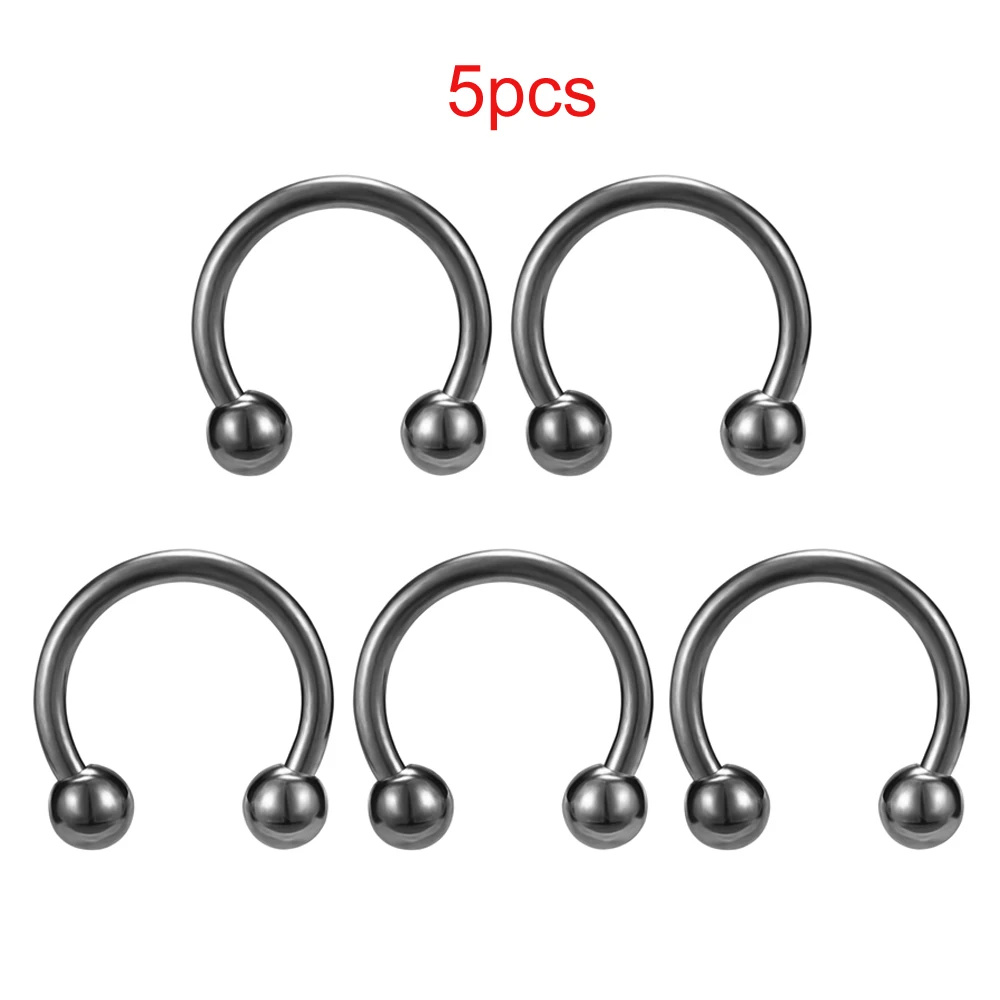 Piercing au nez,Rose gold10MMEnsemble de 5 Piercings de nez en acier