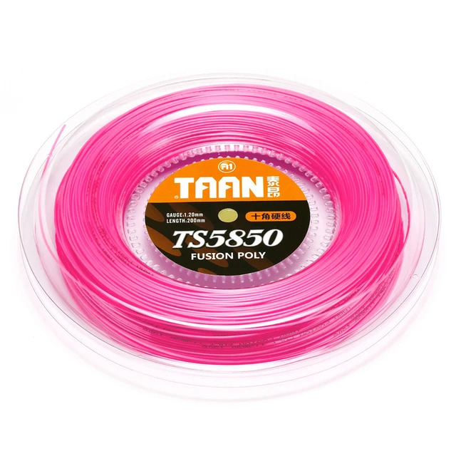 TAAN Tennis Rackets String Reel Spin Control 200M 1.20mm Gauge Polyester  Hard Wire Black Orange