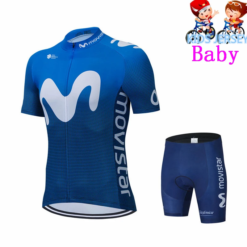 Movistar Children Girl Bike Clothing Riding Short Cycling Jersey Kids Road Bicycle Sportwear