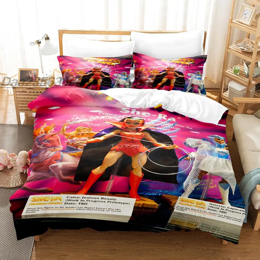 She Ra and The Princesses of Power Bedding Set Single Twin Full Queen King Size Bed Set Aldult Kid Bedroom Duvetcover Sets 3D 2