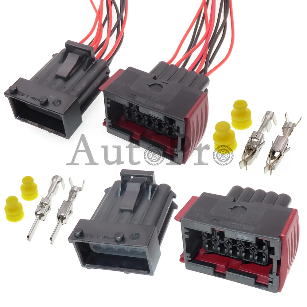 

1 Set 10 Hole Auto Lamp Wire Harness Starter Socket For Buick Peugeot 1-965423-1 1-967240-1 1-962352-1 Car Headlight Sealed Plug