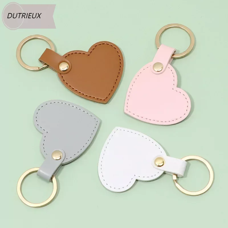 

Heart-shaped Keychain PU Leather Key Chains For Women 6 Colors Cute Heart Keyring Accessories Handbag Decoration Car Keychain