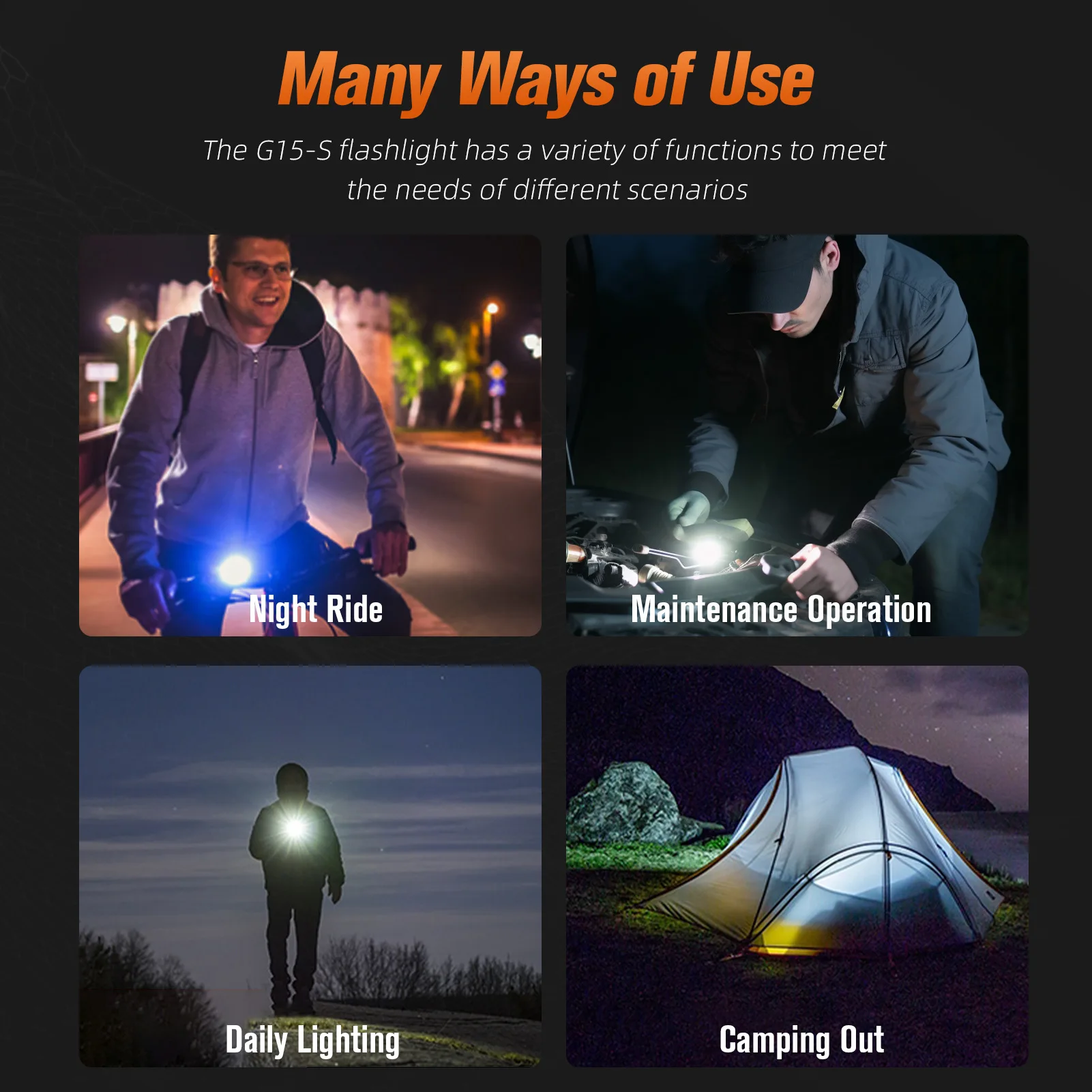 SUPERFIRE G15-S COB Portable LED Work Lights Magnetic Multi Function Folding Torch for Car Repair Home Garage Emergency